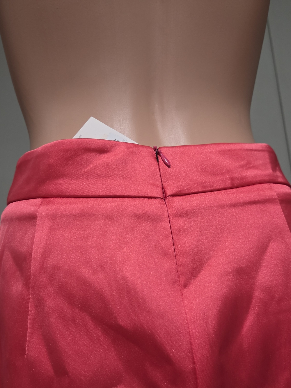 Zara NWT Coral Pink Satin Fold Over Style Mini Skirt Size S - Picture 12 of 16